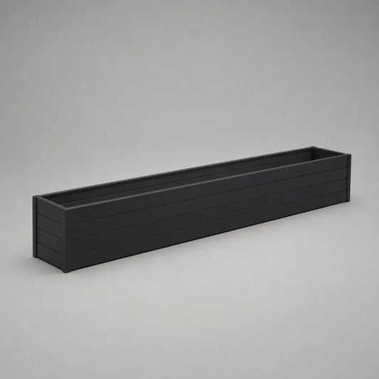 Jardinière Rectangulaire en acier noir 150 × 30 × 30 cm